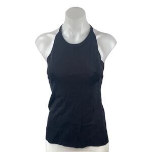 Ellison Women's Black Halter Neck Yoga Gym Athletic Activewear Cami Tank Top S